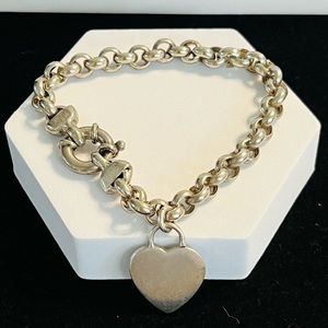 Vintage Sterling Silver Heart Bracelet